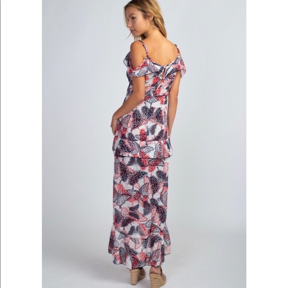 Butterfly Printed Maxi Dress - Picture 3 of 6